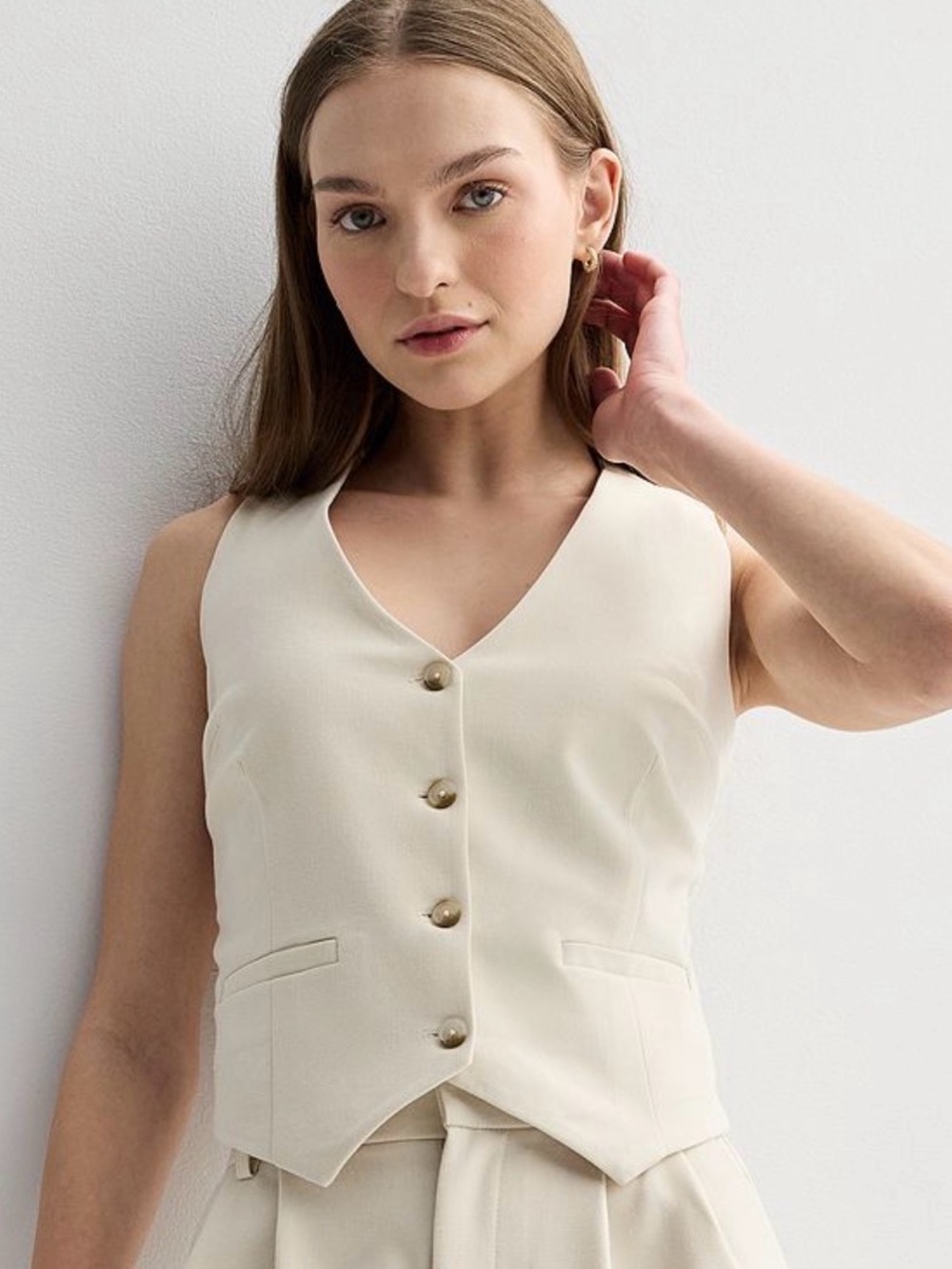 SO Cream Vest Shirt, Button Up